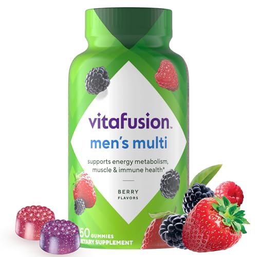 vitafusion Adult Gummy Vitamins for Men, Berry Flavored Daily Multivitamins 
