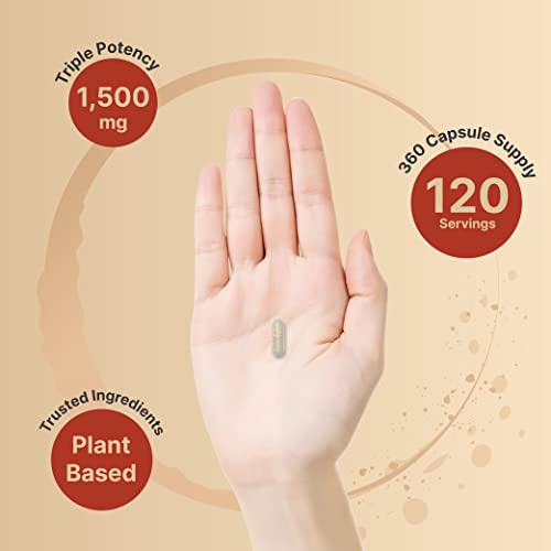 NatureBell Psyllium Husk Capsules 1500mg Per Serving, 360 Count, with Inulin