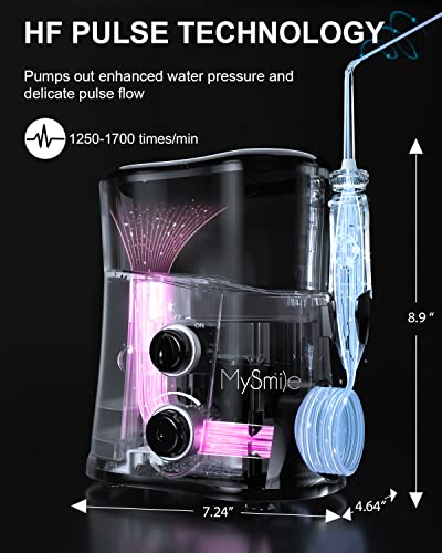 MySmile 1000ML Countertop Water Dental Flosser Teeth Cleaner 10 Settings Electric