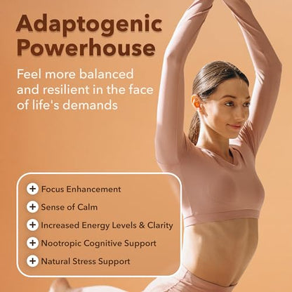 USDA Organic Lions Mane Supplement Capsules with Ashwagandha, Chaga, Reishi, Cordyceps