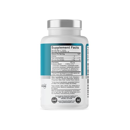 Oral Probiotics for Mouth Bad Breath Treatment for Adults: Dentist Formulated Advanced