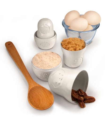 Genuine Fred Matryoshka Measuring Cups, Set of 6, White