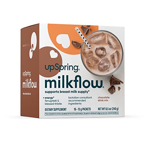 UpSpring Milkflow + Energy Breastfeeding Supplement Drink Mix with Fenugreek 