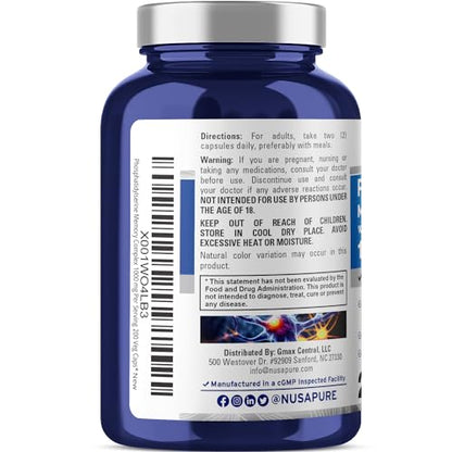 NusaPure Phosphatidylserine Memory Ultimate Complex 1000mg 200 Vegetarian Caps