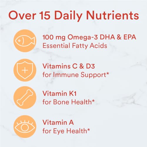 SmartyPants Kids Multivitamin Gummies: Omega 3 Fish Oil (EPA/DHA), Vitamin D3, C