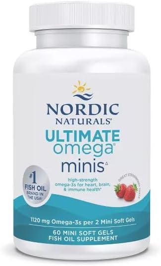 Nordic Naturals Ultimate Omega Minis, 1120mg High Potency Fish Oil - 60Count