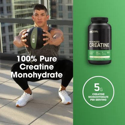Optimum Nutrition Micronized Creatine Monohydrate Powder, Unflavored, Keto Friendly