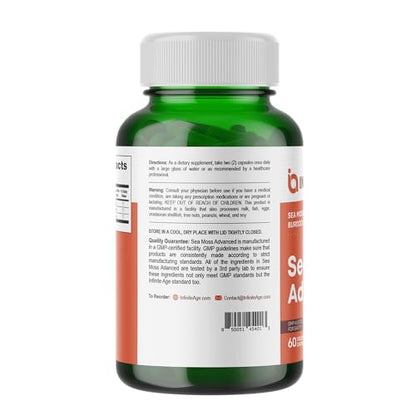 INFINITE AGE: 1250mg Sea Moss Advanced Superfood - High-Potency, Vegan