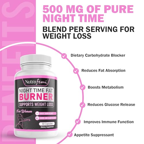 Nutrafemi Night time Fat Burner, Weight Loss Pills for Women – Thermogenic Fat Burner