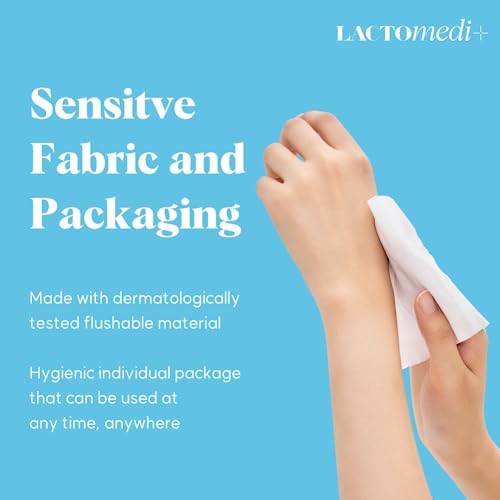 LACTOMEDI Feminine Wipes | Unscented Feminine Wipes | Individually Wrapped | pH-Balanced Feminine