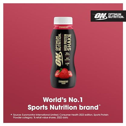 Optimum Nutrition High Protein Shake Bottles, Ready To Drink Healthy Snacks, No added