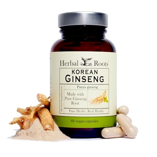 Herbal Roots Panax Ginseng | Organic Korean Ginseng Root Powder | 1000mg | High 