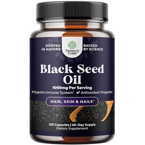 Cold Pressed Black Seed Oil Capsules - Vegan Nigella Sativa Black Cumin Seed Oil 