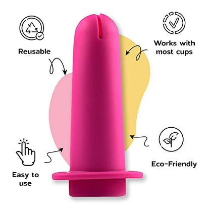 SHORDY Applicator Tool for Menstrual Cups for Easy Insertion with Lube Gel, Reusable Period Cup