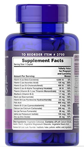 Puritan's Pride Prenatal Vitamins-100 Caplets