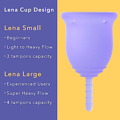 Lena Cup Reusable Menstrual Cup | Purple, Large | Experienced and Advanced Cup Users