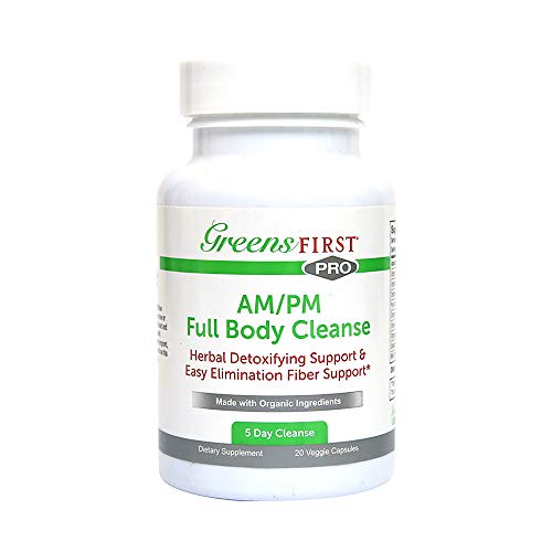 Greens First Full Body AM/PM Cleanse, 20 Veggie Capsules – Supplement for Natural Detox