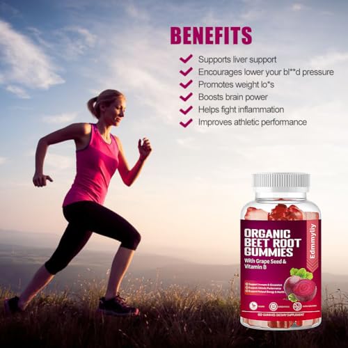 Organic Beet Root Gummies 1500mg for Men Women Beet Root for Athletic, Performance