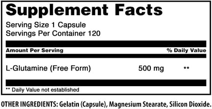 Amazing Formulas L-Glutamine Amino Acid Supplement | 500 Mg | Capsules | Non-GMO | Gluten-Free | Made in USA (1 Pack | 120 Count)
