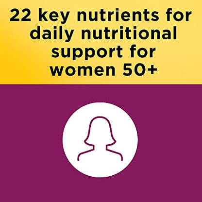 Nature Made Multivitamin For Her 50+ with No Iron, Womens Multivitamin for Daily Nutrition