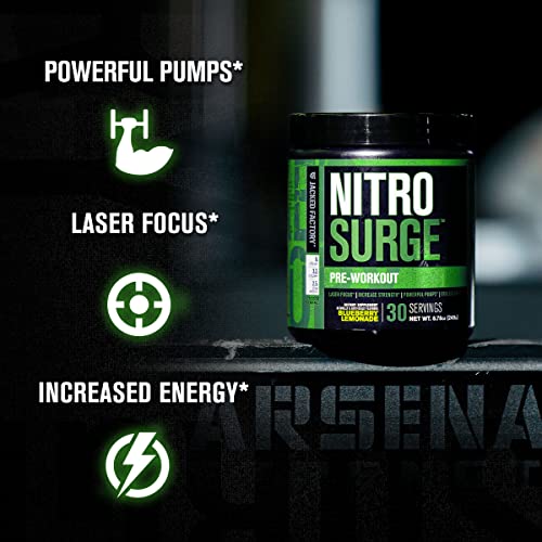 Jacked Factory Nitrosurge Pre-Workout in Sour Peach Rings & Creatine Monohydrate for Men & Women