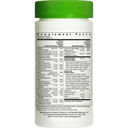 Rainbow Light Prenatal Petite Mini-Tab Multivitamin Plus Superfoods & Probiotics - Organic Daily