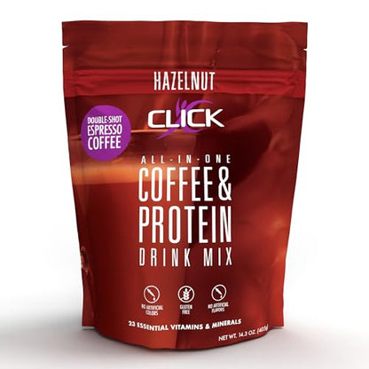 Click Coffee Protein Powder | Double Shot Espresso | 16g Protein | 23 Essential Vitamins 