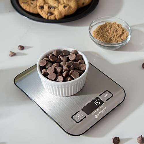 Etekcity Food Scale, Digital Kitchen Scale, 304 Stainless Steel, Weight in Grams