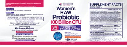 Dr. Formulated Raw Probiotics for Women 100 Billion CFUs with Prebiotics