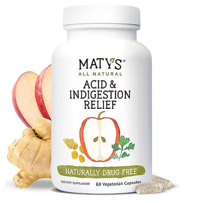Matys Acid & Indigestion Relief Capsules, Safe Antacid Alternative for Occasional Acid 