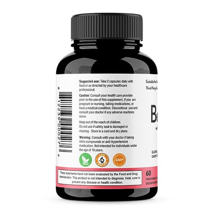 Sandhu's Beet Root Powder Capsules with Bioperine| 60 Capsules, 60 Days Supply