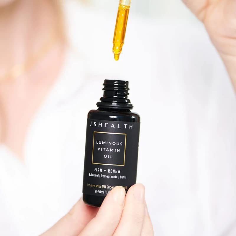 JSHealth Plump & Glow Skincare - Brightening Vitamin C Serum for Face & Hydrating Vitamin E Face Oil - Virtual Bundle