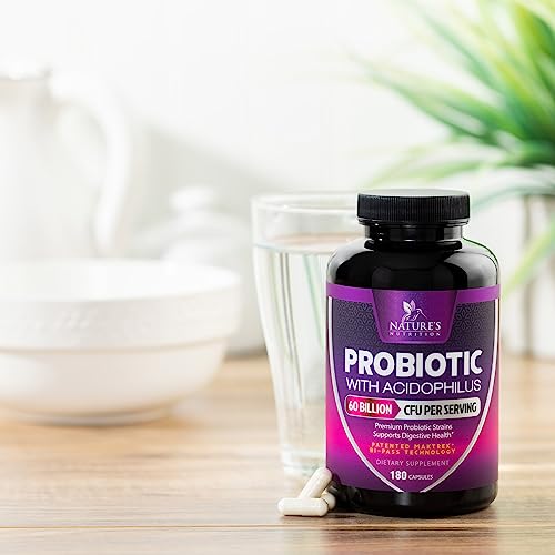 Probiotics, 60 Billion CFU per Serving, Probiotic with Prebiotics for Digestive & Immune Health