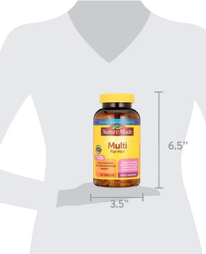Nature Made Multivitamin for Her, Multivitamins for Women, Daily Nutritional Support, Nature Made Multi Women Vitamins & Minerals, 300 Tablets, 300 Day Supply