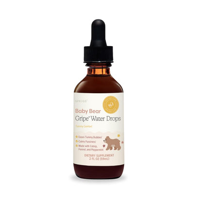 SPRIGS Baby Bear Gripe Water Drops, 2 Fl Oz | Natural Herbal Blend of Catnip, Fennel & Peppermint to Comfort Fussy Babies & Calm & Soothe the Digestive Tract | Support for Gas & Stomach Discomfort