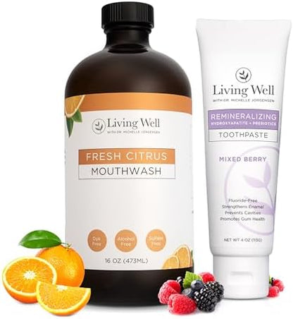 Kids Oral Care Bundle, Fluoride-Free Hydroxyapatite Toothpaste & Mouthwash