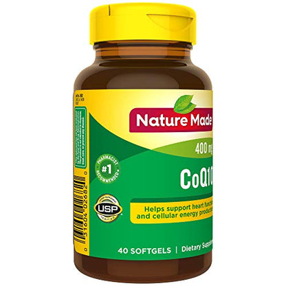 Nature Made CoQ10 400mg, Dietary Supplement for Heart Health Support, 40 Softgels