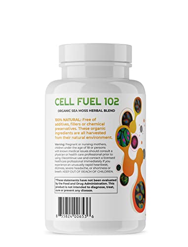 Red's Kitchen Sink Cell Fuel 102 Sea Moss Capsules | Made with Irish Sea Moss Bladderwra