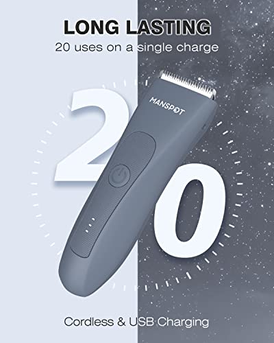 MANSPOT Electric Groin Hair Trimmer, Ball Trimmer/Shaver, Replaceable Ceramic Blade