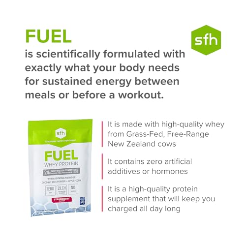 SFH Fuel Whey Protein Powder Great Tasting Grass Fed Whey | MCTs & Fiber for Energy