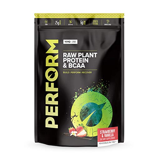 Vivo Life Perform Strawberry & Vanilla Flavour Vegan Protein Powder - BCAA Pea & Hemp Blend