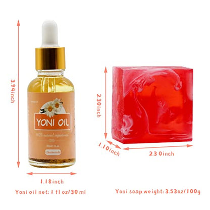 Yoni Soap Bar Yoni Oil Set Of 3, Vaginal Wash Eliminates Odor Ph Balance for Women, Feminine Wash
