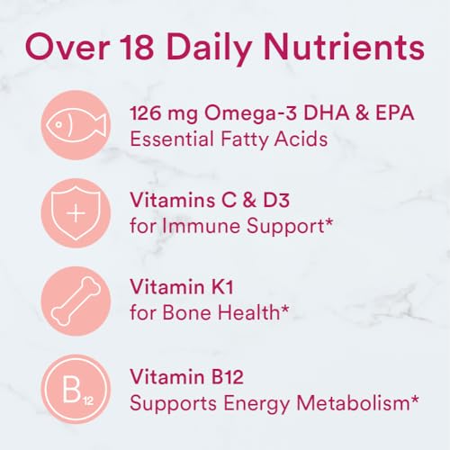SmartyPants Women's Multivitamin Gummies: Omega 3 Fish Oil (EPA/DHA), Methylfolate