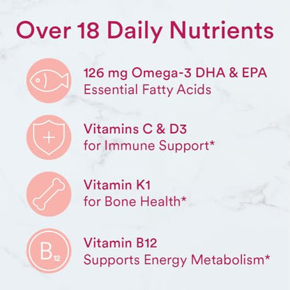 SmartyPants Women's Multivitamin Gummies: Omega 3 Fish Oil (EPA/DHA), Methylfolate