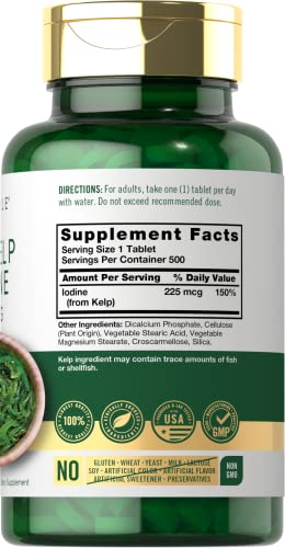 Sea Kelp Iodine Supplement | 225mcg | 300 Tablets | Non-GMO, Gluten Free | Traditional