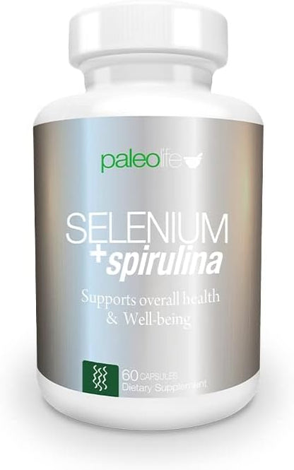 Boost Concentration, Memory and Energy with Premium Selenium + Spirulina - Premium Antioxidant Supplement for Brain Function - 60 Day Supply (60 Capsules) - (1-Pack)