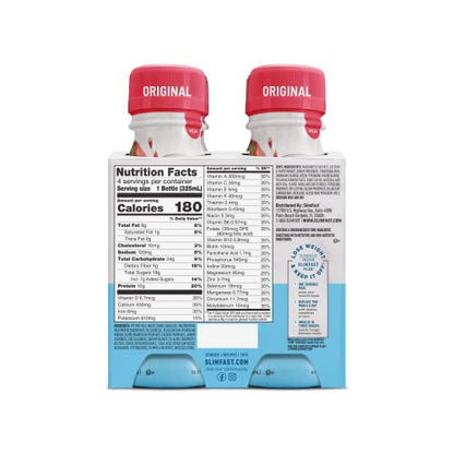 SlimFast Meal Replacement Shake, Original Strawberries & Cream, 10g of Ready to Drink