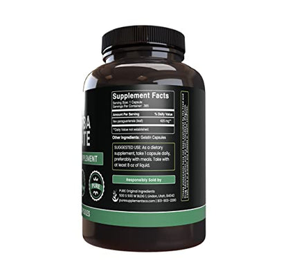 PURE ORIGINAL INGREDIENTS Yerba Mate (365 Capsules), No Magnesium Or Rice Fillers