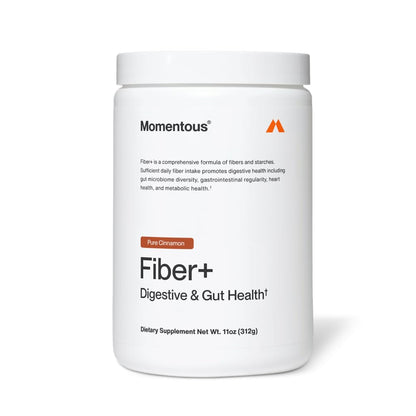 Momentous Fiber+ - Daily Multi-Source Fiber Psyllium Husk Powder - Soluble & Insoluble Prebiotic Blend to Support Nutrient Absorption - NSF Certified for Sport - 30 Servings - Unflavored