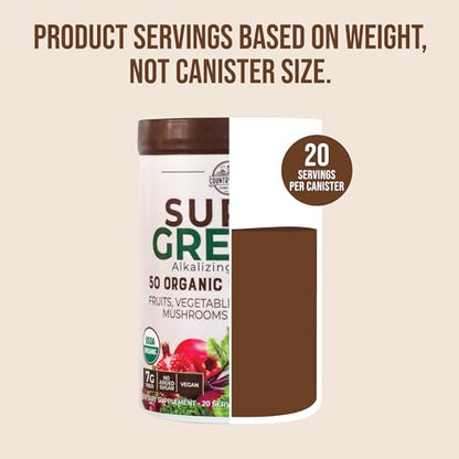 COUNTRY FARMS Super Greens Chocolate Flavor, 50 Organic Super Foods, USDA
